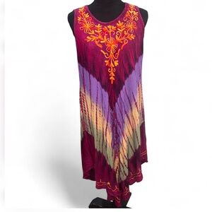 Sunflower Magenta Embroidered Dress